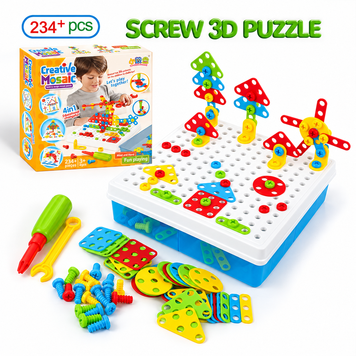 Blocos de Construção 3D 234 Peças | Pikoo Play