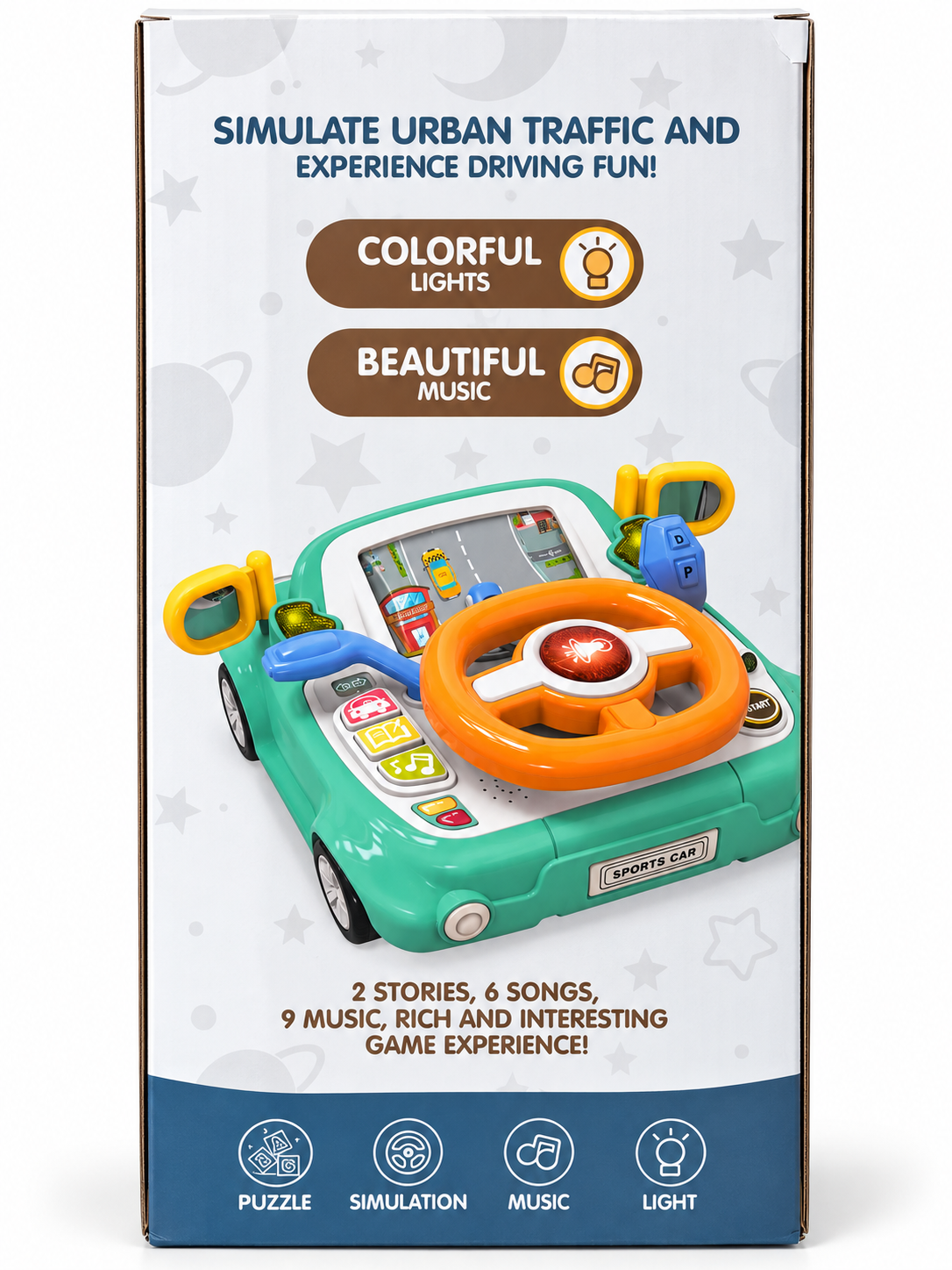 Volante Interativo Infantil Rosa com Luzes e Sons | Pikoo Play