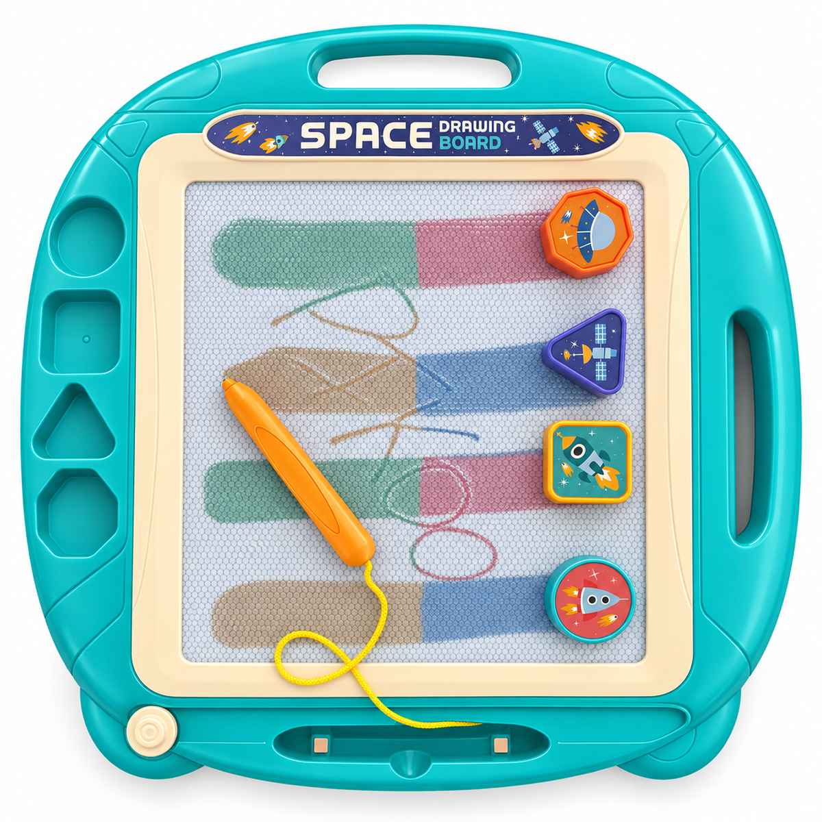 Mesa de Desenho Magnética Infantil com 4 Carimbos – Turquesa